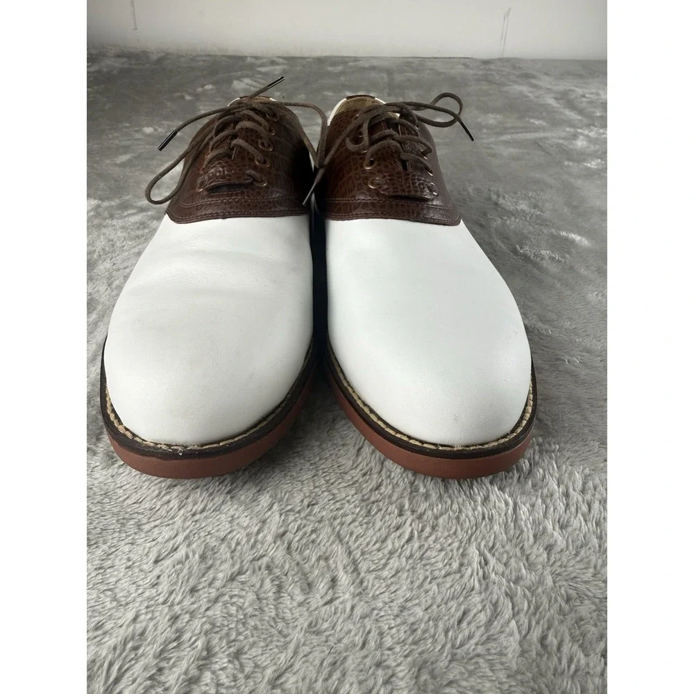 Polo Golf Ralph Lauren Gore-Tex Golf Shoes Men's 11 D Brown White Leather Spikes